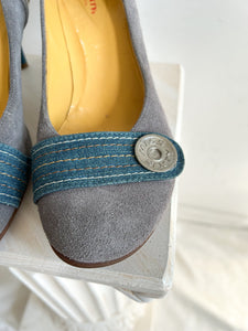 Vintage MISS SIXTY Heels, Suede and Denim Size 41 EUR, Made in Spain