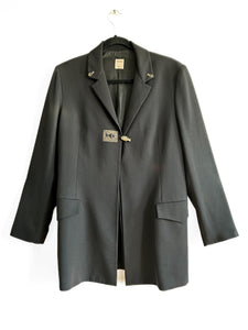 Black Long Blazer Jacket by Indies Paris, Made in France