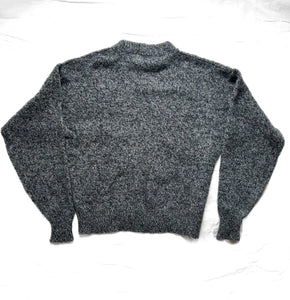 Vintage 90s Grey Wool Chunky Knit Sweater, Unisex