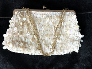 Vintage Sequin and Beaded Mini Purse with Chain Shoulder Strap