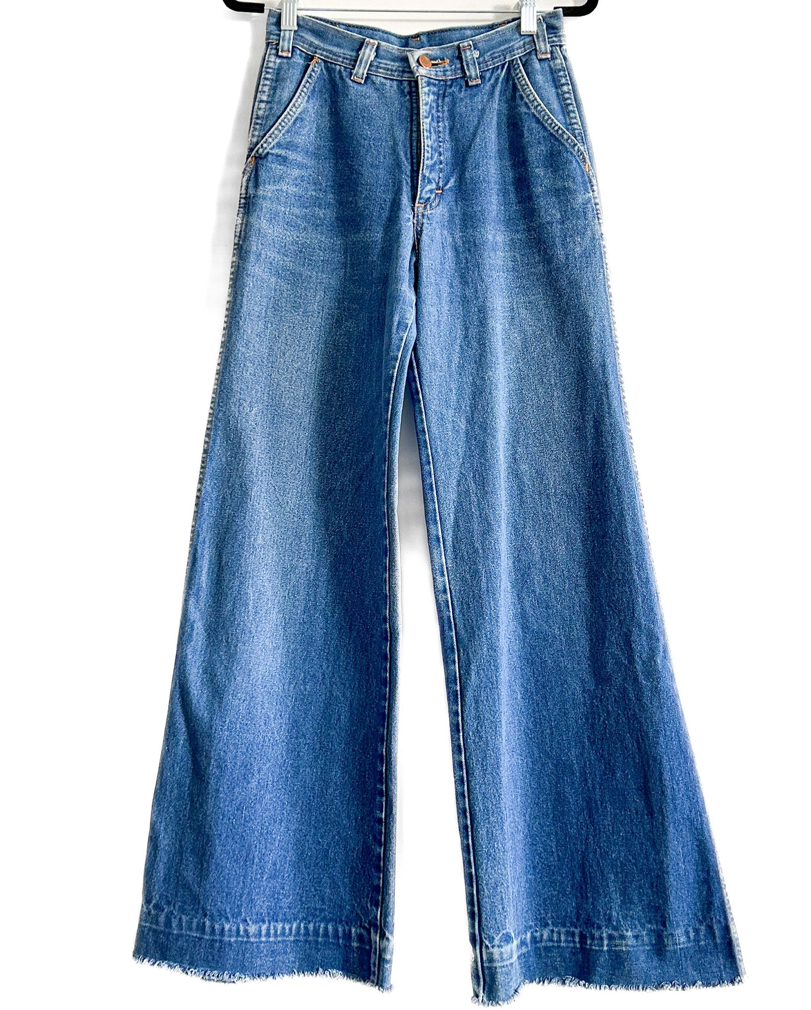 70s Vintage Jeans, High Rise 27” Waist, Wide Leg, Made in Canada