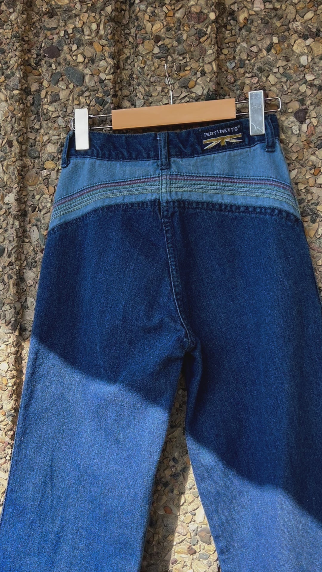 70s Vintage Rainbow Jeans, High Rise 26” Waist, Wide Leg with Rainbow –  Covet Vintage