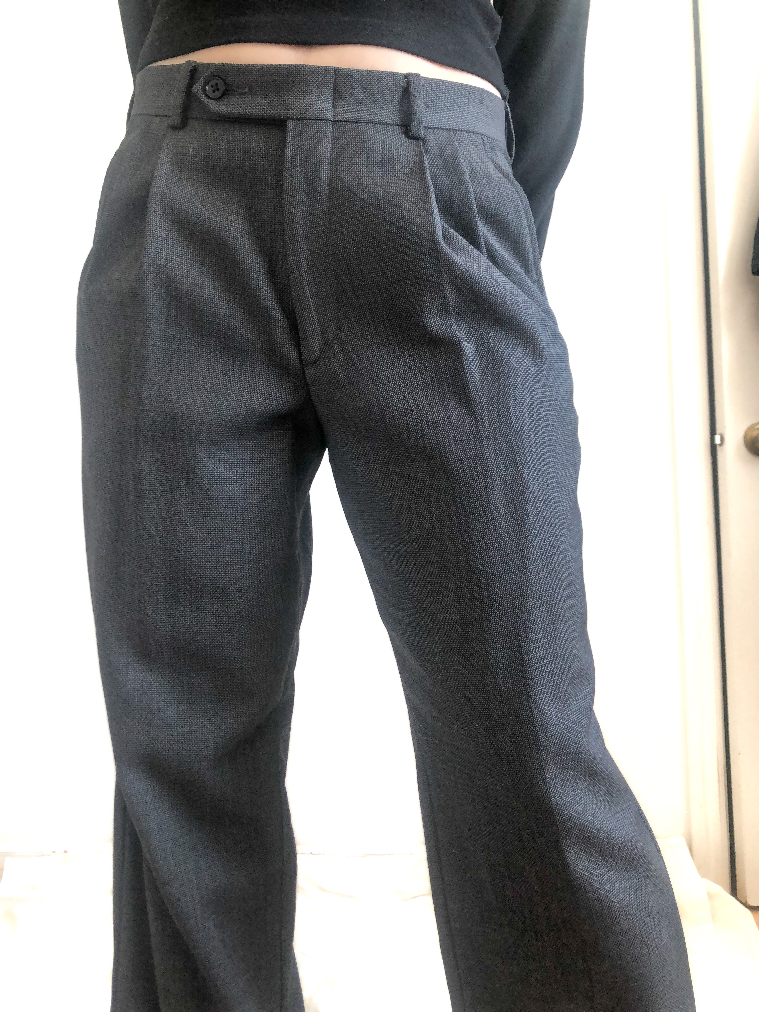Oscar De La Renta Grey Wool Trousers, 29 Waist, Unisex Clothing – Covet  Vintage