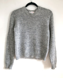 Agnes B Grey Mohair Sweater With Iridescent Sparkles, Made in France