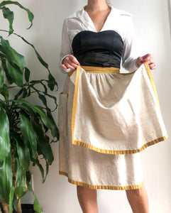 Escada Wrap Skirt, Vintage 80s Designer Oatmeal Jaquard Skirt, Escada by SRB, made in Western Germany