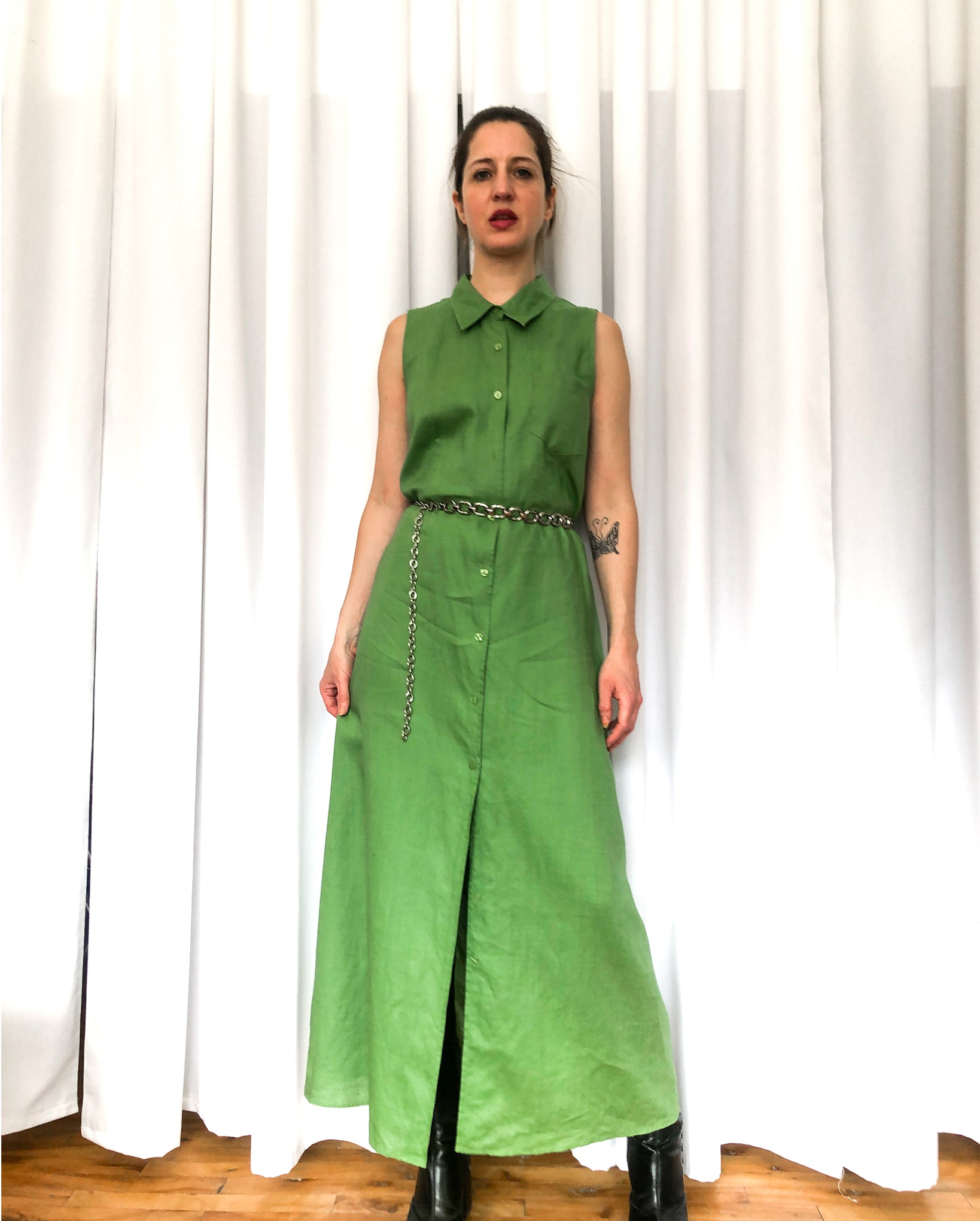 SAINT TROPEZ Shirt Dress 'Louise' in Light Green