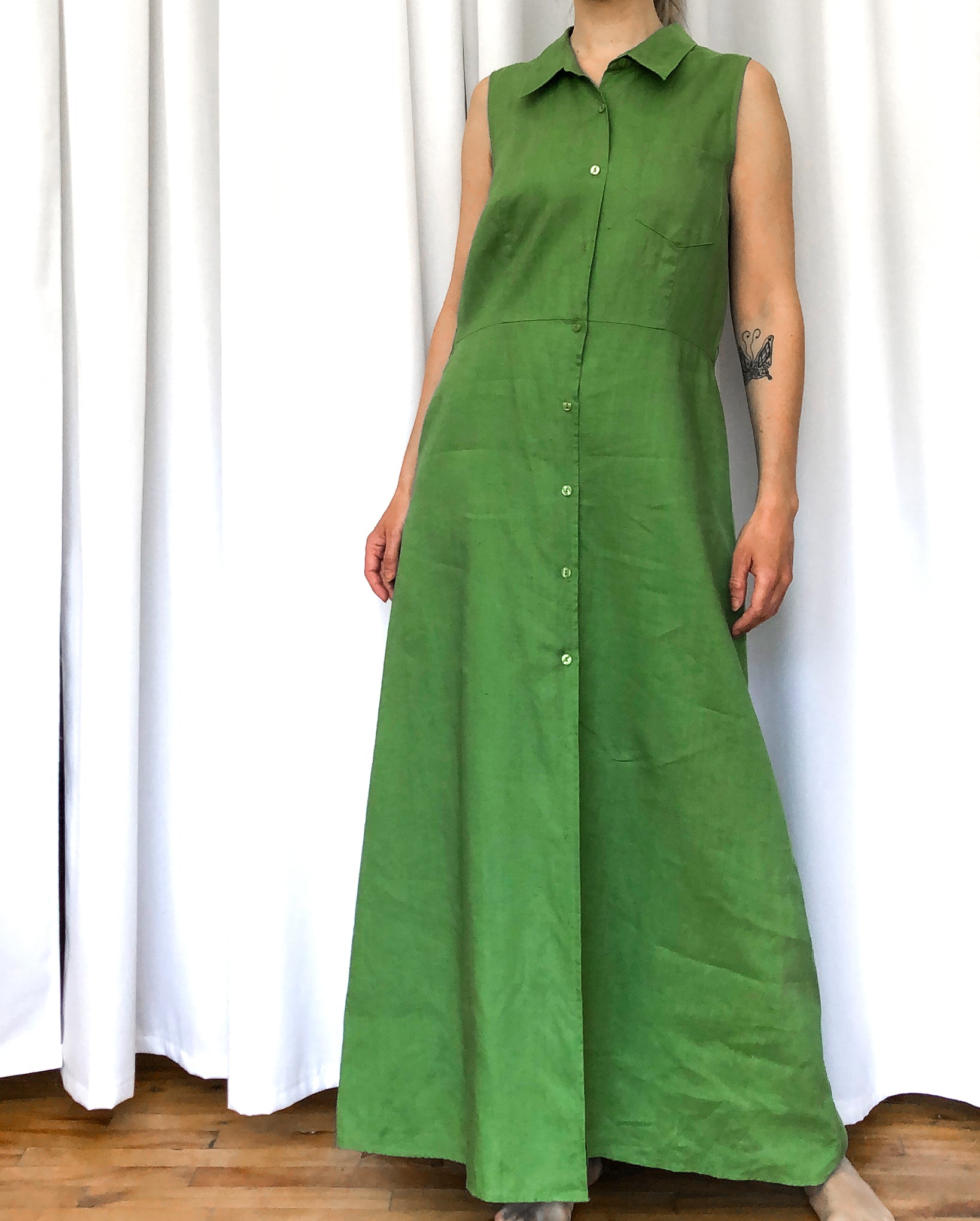 SAINT TROPEZ Shirt Dress 'Louise' in Light Green