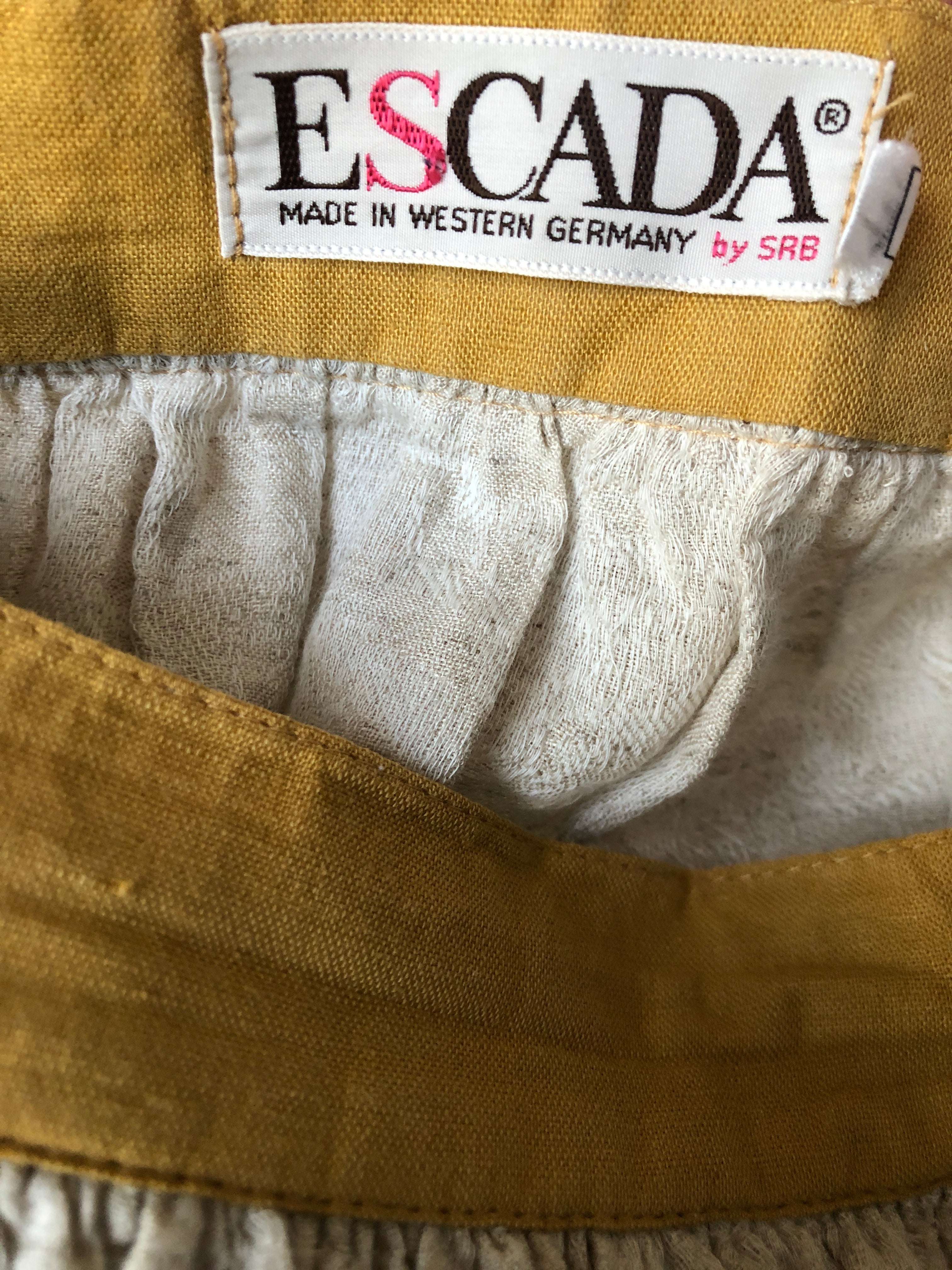 Escada Wrap Skirt, Vintage 80s Designer Oatmeal Jaquard Skirt, Escada by SRB, made in Western Germany