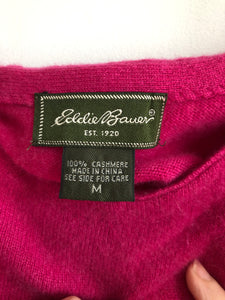 Cashmere Fuchsia Camisole, Pink Medium Knit Tank Top, Eddie Bauer