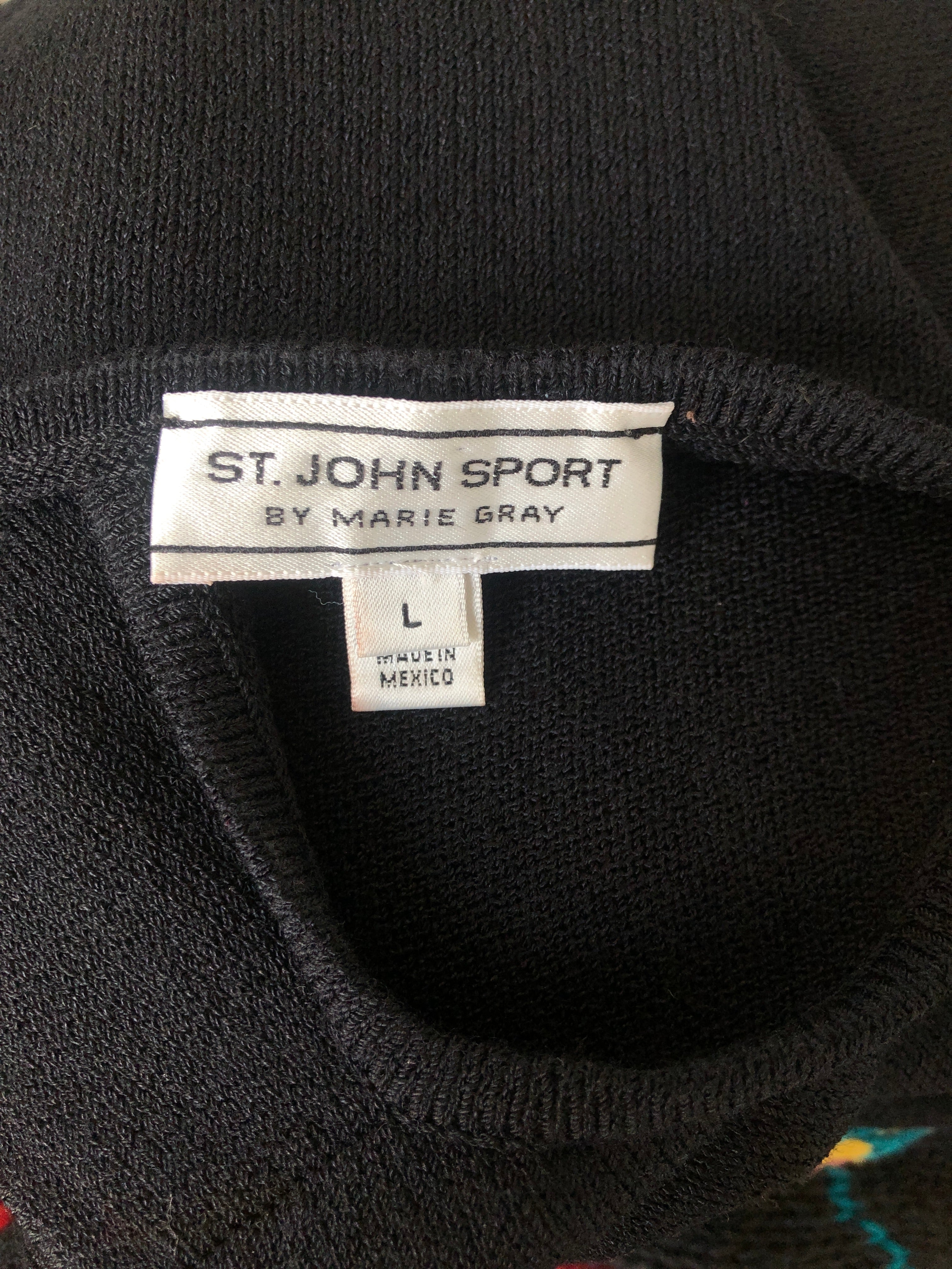 St John Knits by Marie Gray Sweater, Wool St John Sport Black Womens Sweater