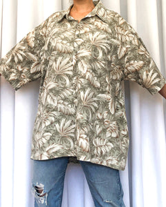 Vintage 90s Pierre Cardin Tropical Vacation Shirt,  Unisex Button Up Summer Top Size XXL