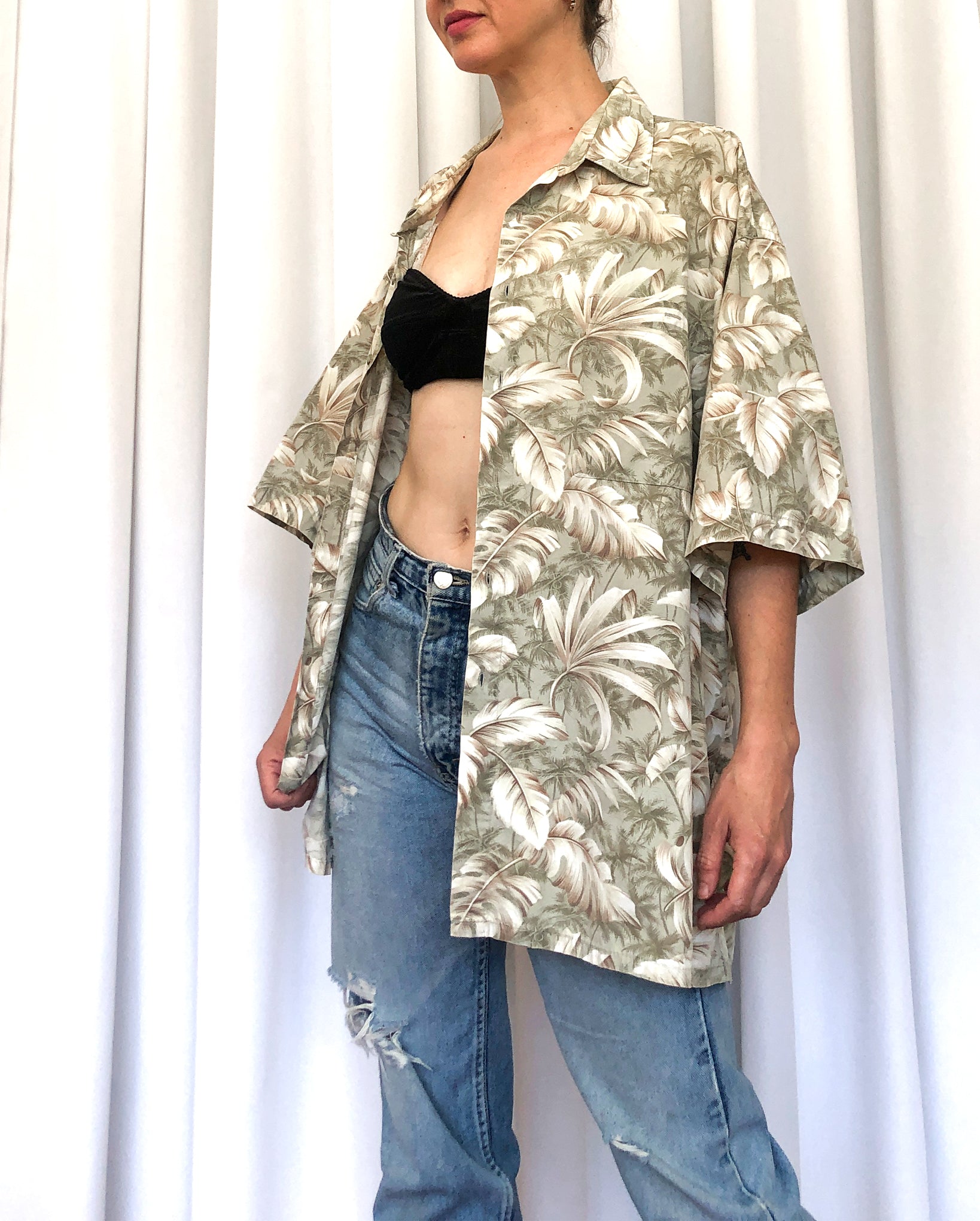 Vintage 90s Pierre Cardin Tropical Vacation Shirt,  Unisex Button Up Summer Top Size XXL