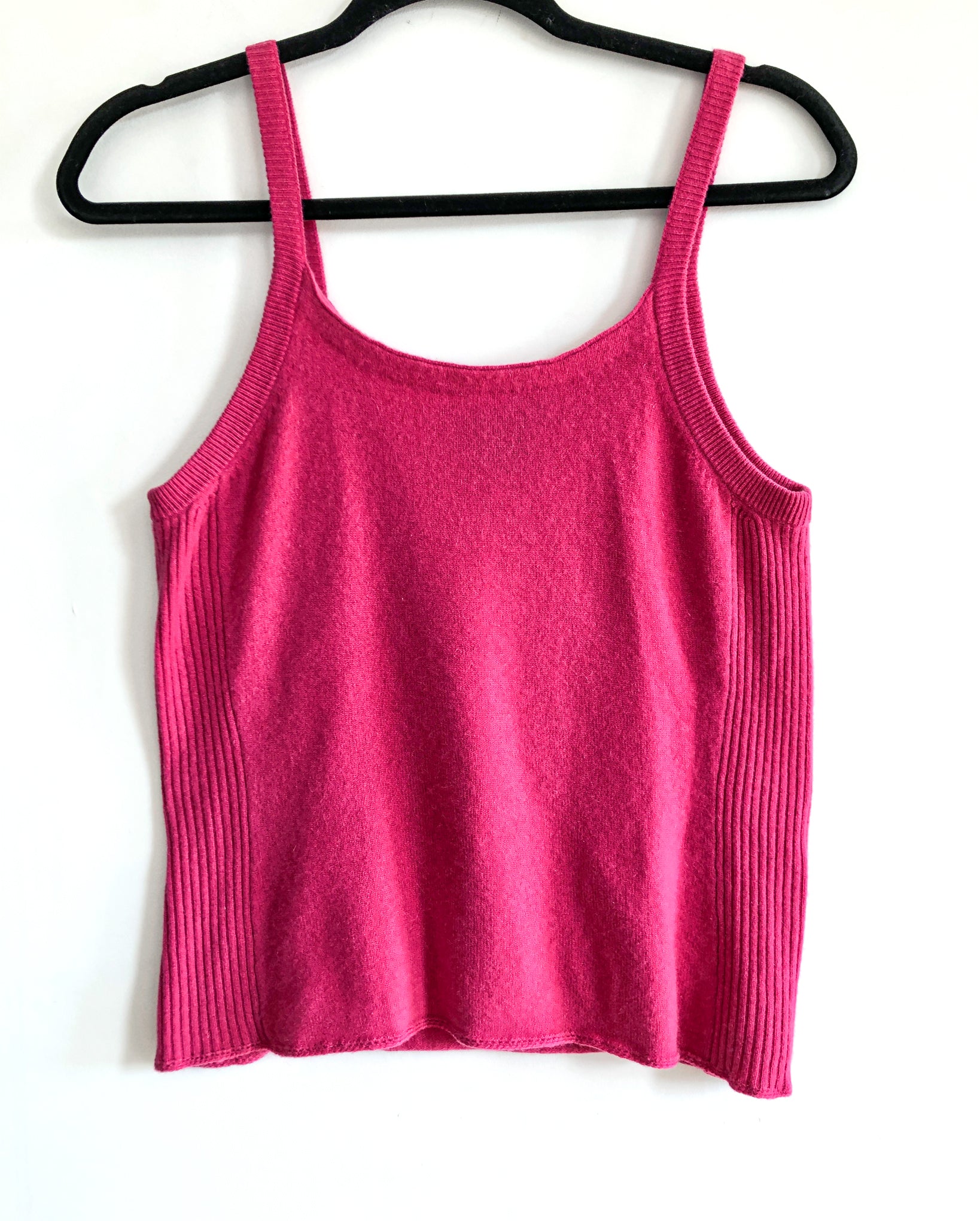 Cashmere Fuchsia Camisole, Pink Medium Knit Tank Top, Eddie Bauer – Covet  Vintage