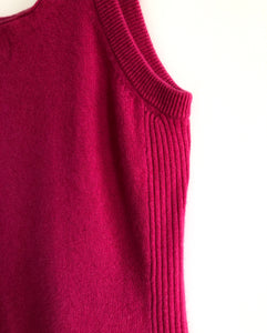 Cashmere Fuchsia Camisole, Pink Medium Knit Tank Top, Eddie Bauer