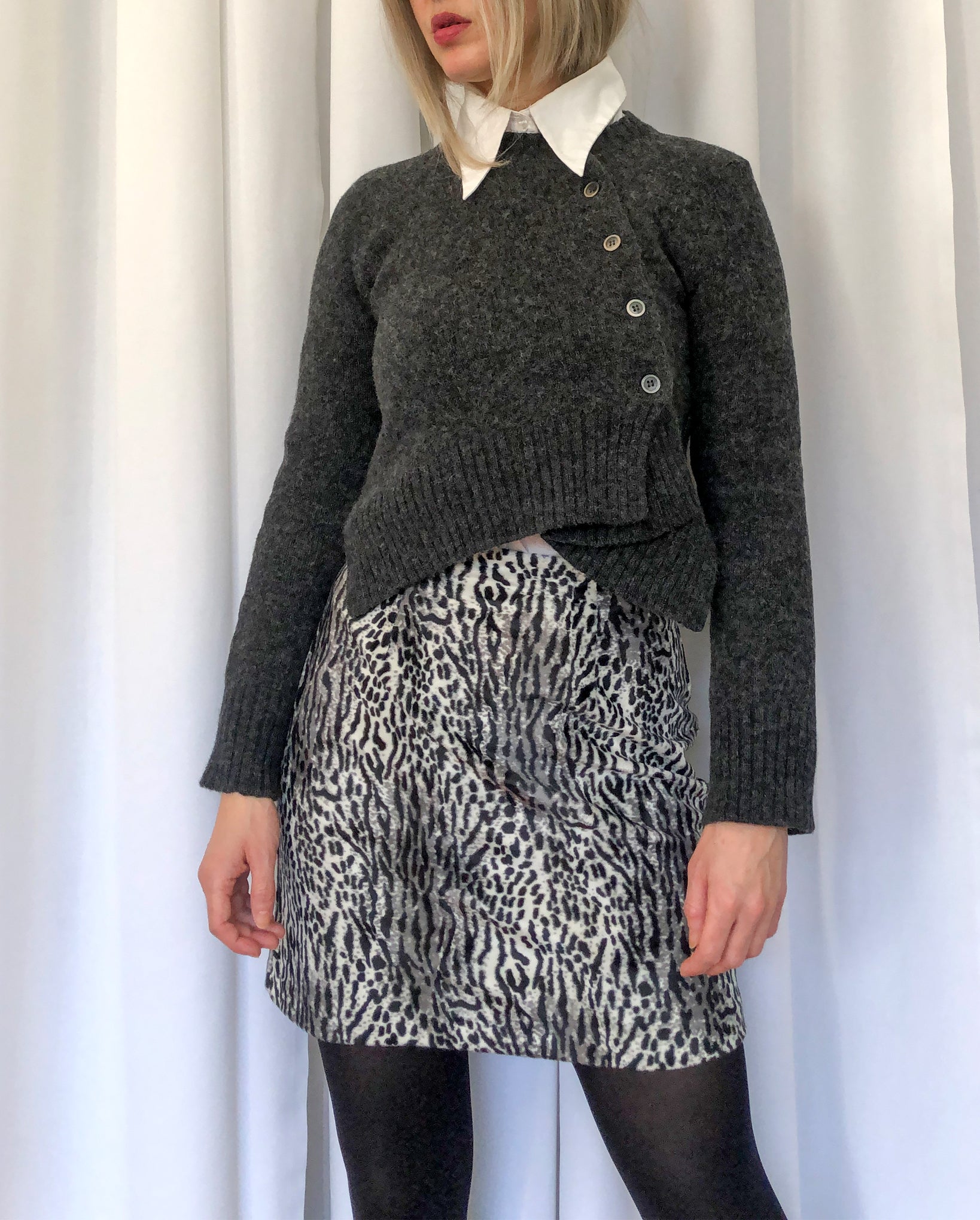 Rudsak Grey Wool Asymmetric Sweater