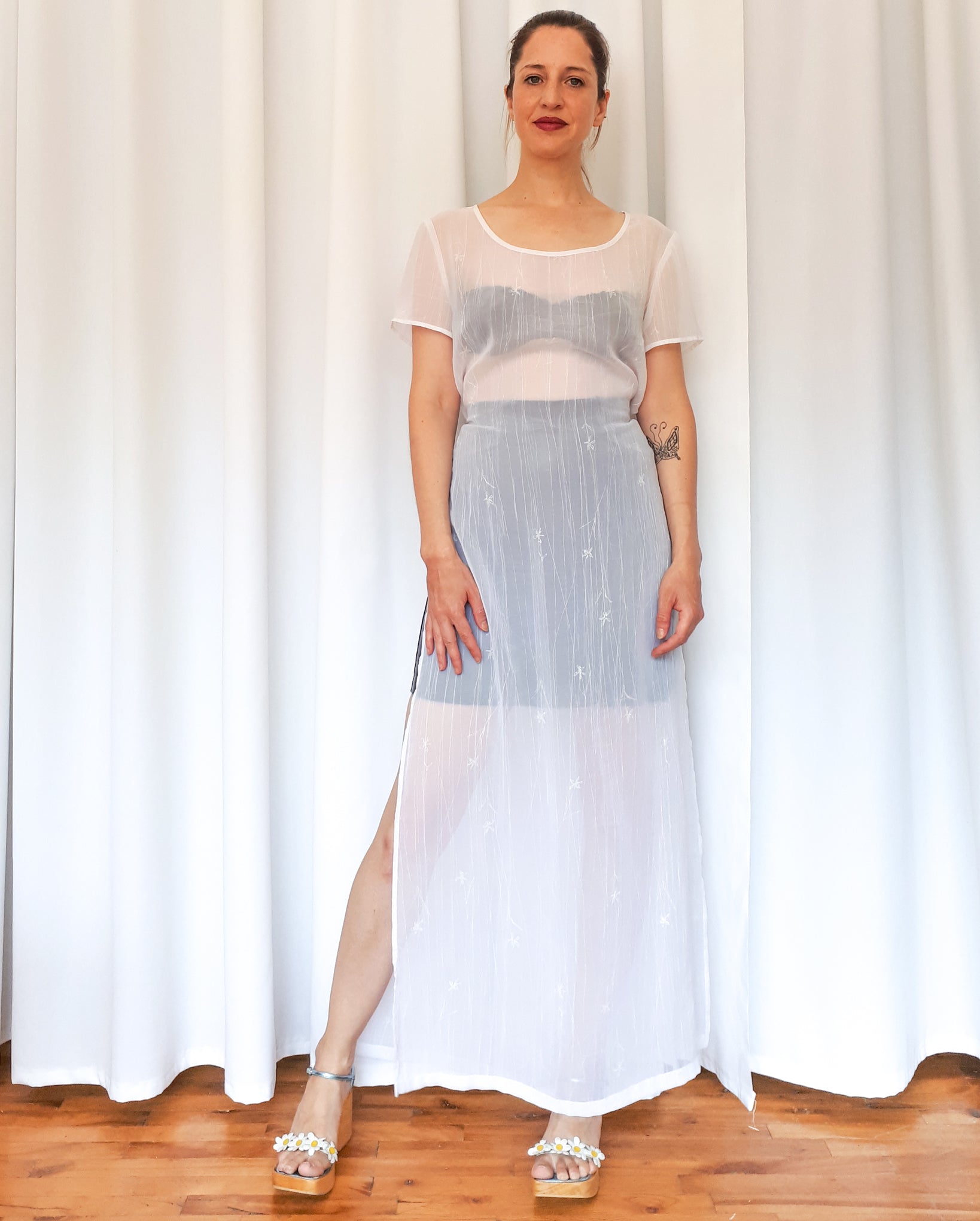 Vintage Jean-louis Scherrer Dress Maxi Dress Stunning Sheer 