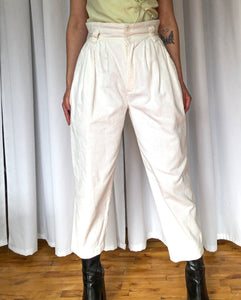 Vintage 80s/90s White Corduroy Pants, High 26 Inch Waist – Covet