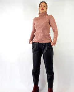 Chunky Knit Wool Speckled Pink Sweater