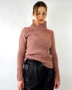 Chunky Knit Wool Speckled Pink Sweater