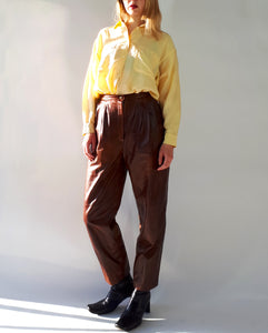 Vintage 90s Light Yellow Silk Blouse