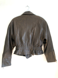 Brown Leather Motorcycle Jacket Perfecto Style