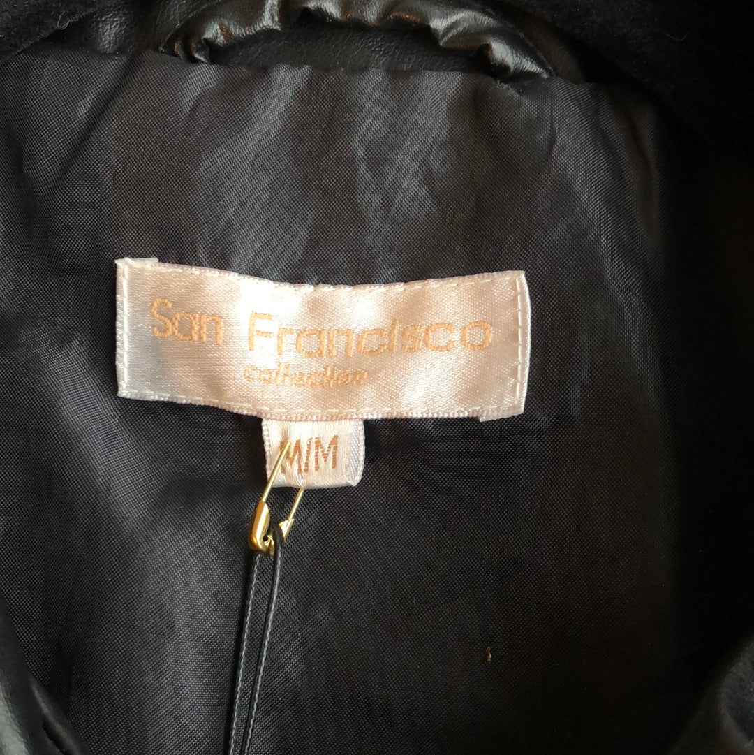 Vintage 90’s Faux Leather Black Jacket Size Medium